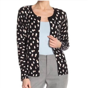 NEW Philosophy Dots Black and White Cardigan Sweater Size Small